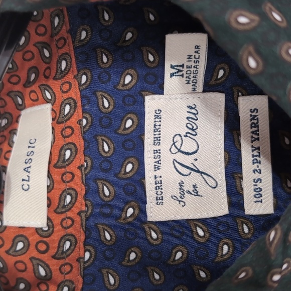 J Crew Bandana Print Color block Classic Fit Long Sleeve Button Up Size Medium - Picture 2 of 4